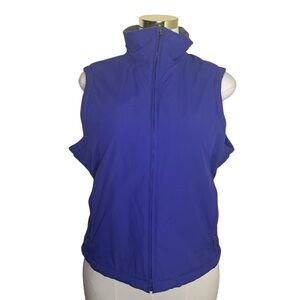 Women's Blue Sleeveless Jacket Insulated Zip-Up Vest – Blue, Size L